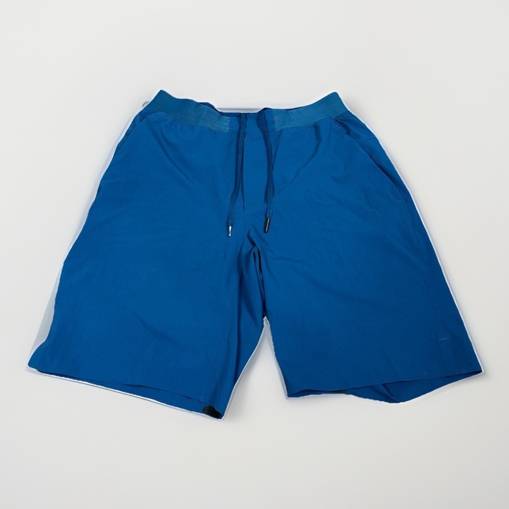 Lululemon T.H.E. Short 9" Linerless Blue Pockets Summer Gym Men's Medium Workout